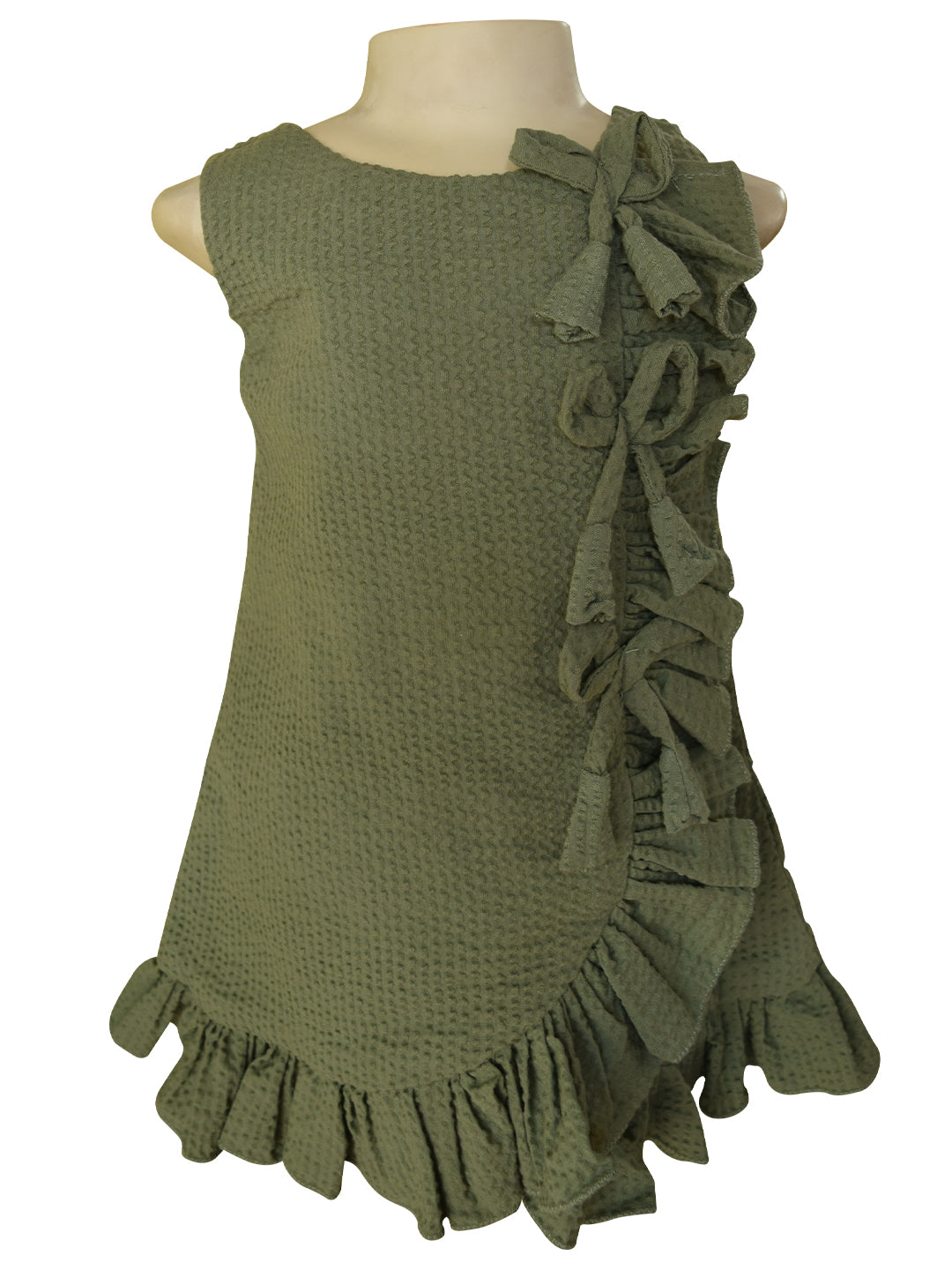 Kids wear Faye Army Green A line Frill Dress