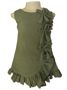 Kids wear Faye Army Green A line Frill Dress