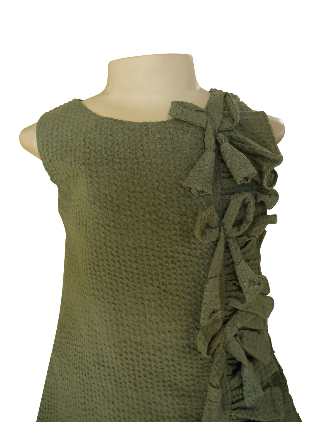 Casual Dress Faye Army Green A line Frill Dress