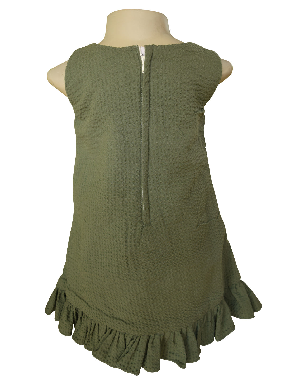 Faye Army Green A line Frill Dress
