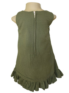 Faye Army Green A line Frill Dress
