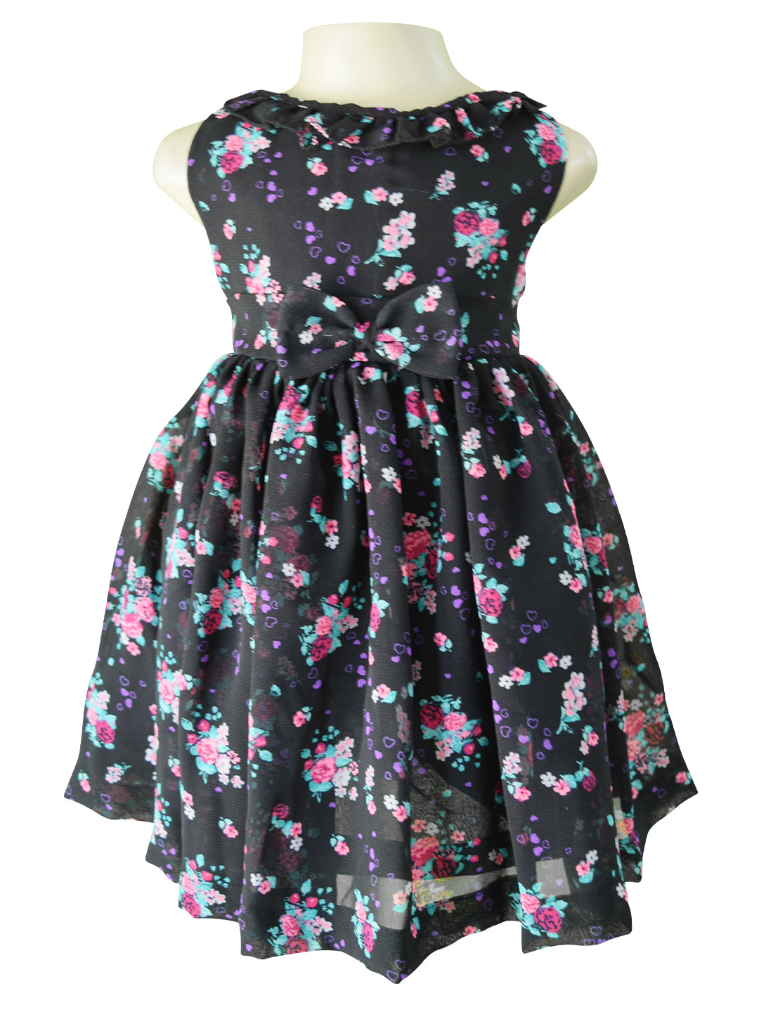 Faye Black Floral Dress - Main Image