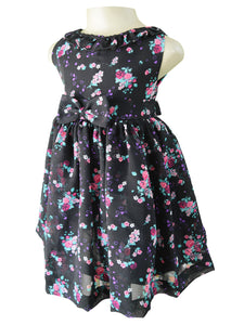 Faye Black Floral Dress for Kids