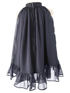 Black Georgette Halter Dress