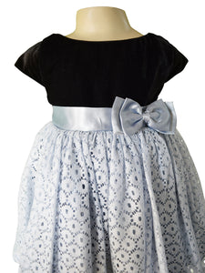 Faye Black & Blue Grey Dress for Girls