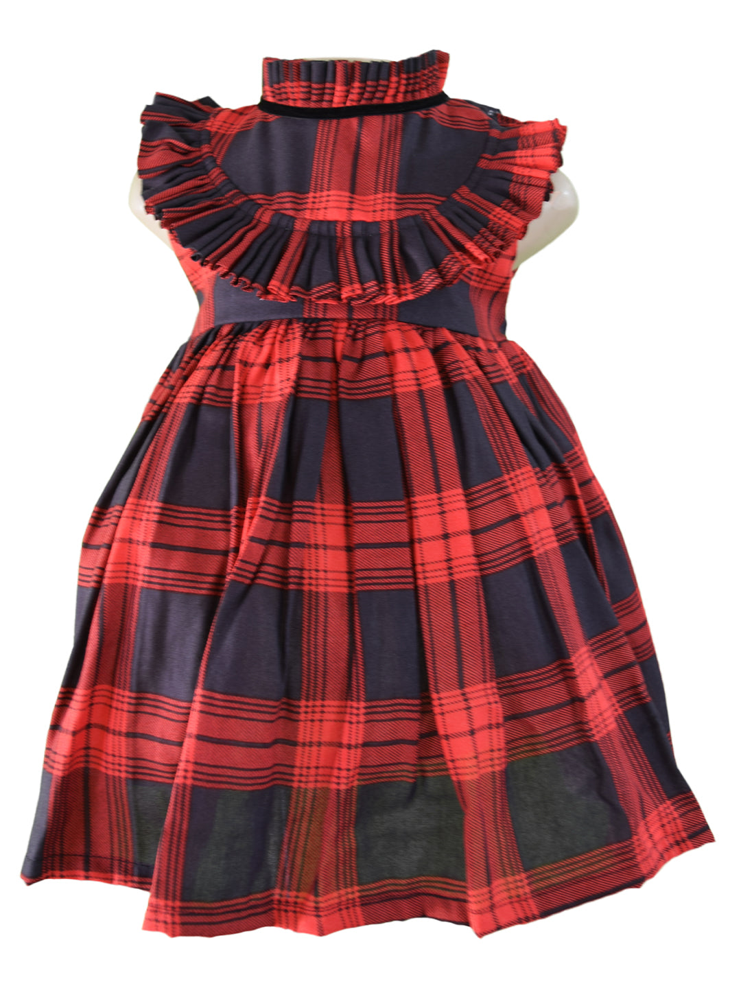 Girls Dress | Faye Black & Red Checks Ruffled Dress - faye Girls Dress | Faye Black & Red Checks Ruffled Dress - faye