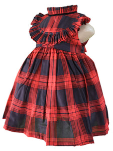 Faye Black & Red Checks Ruffled Dress