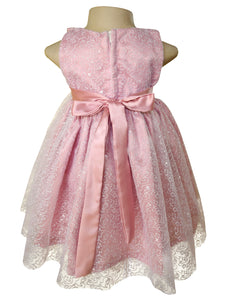 Back view of Faye Blush Pink Embroidered Dress