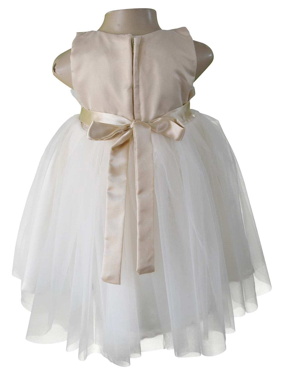 Champagne and Ivory Lacey Frill Dress for little girls