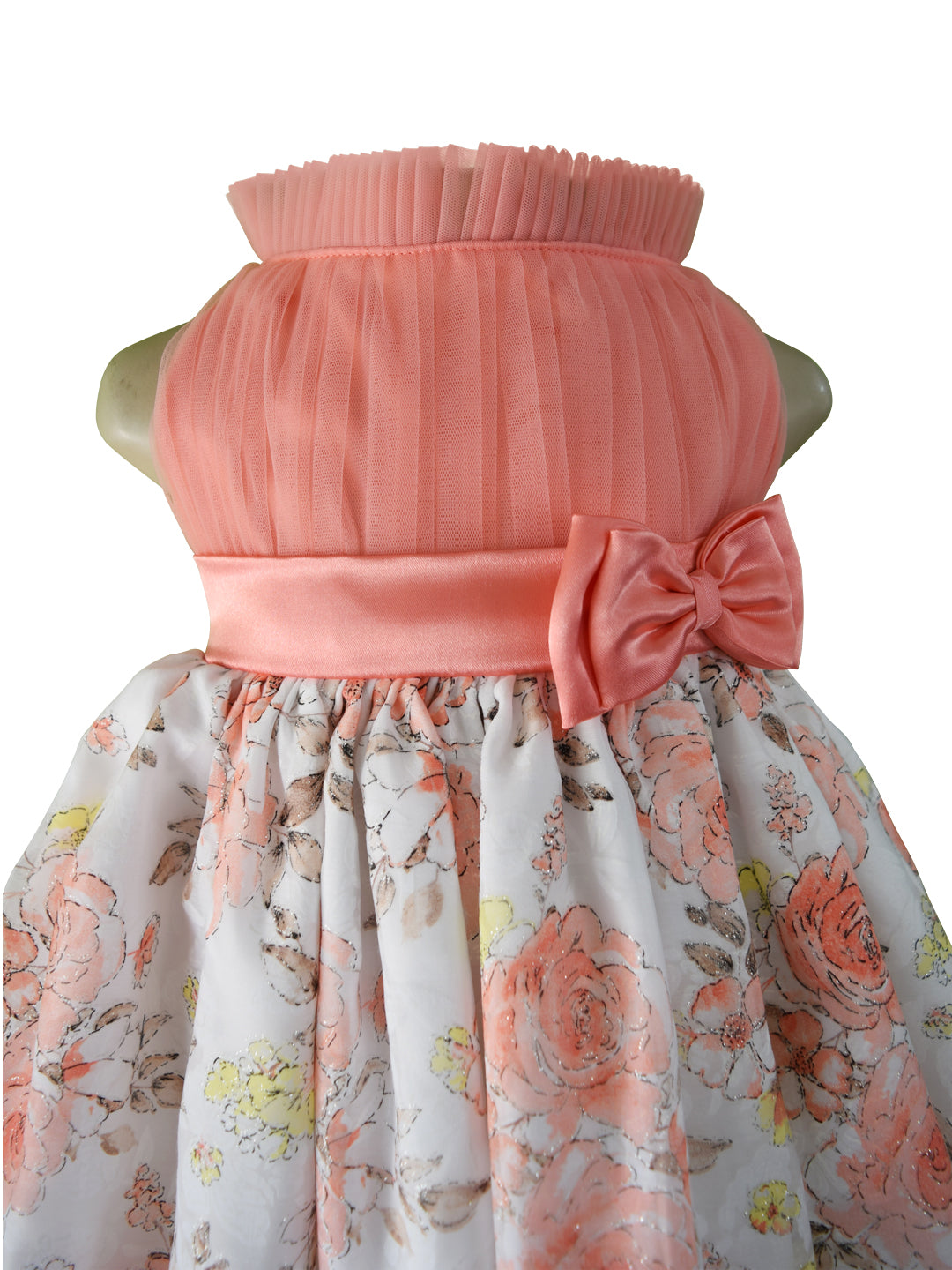 Faye Coral Floral Dress for girls