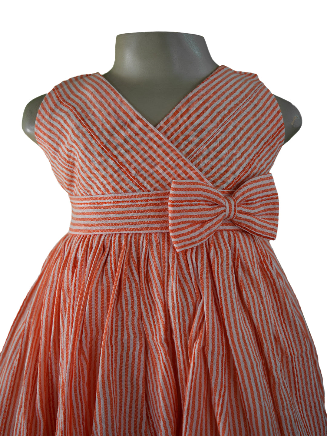 Faye Coral Stipes Dress for girls