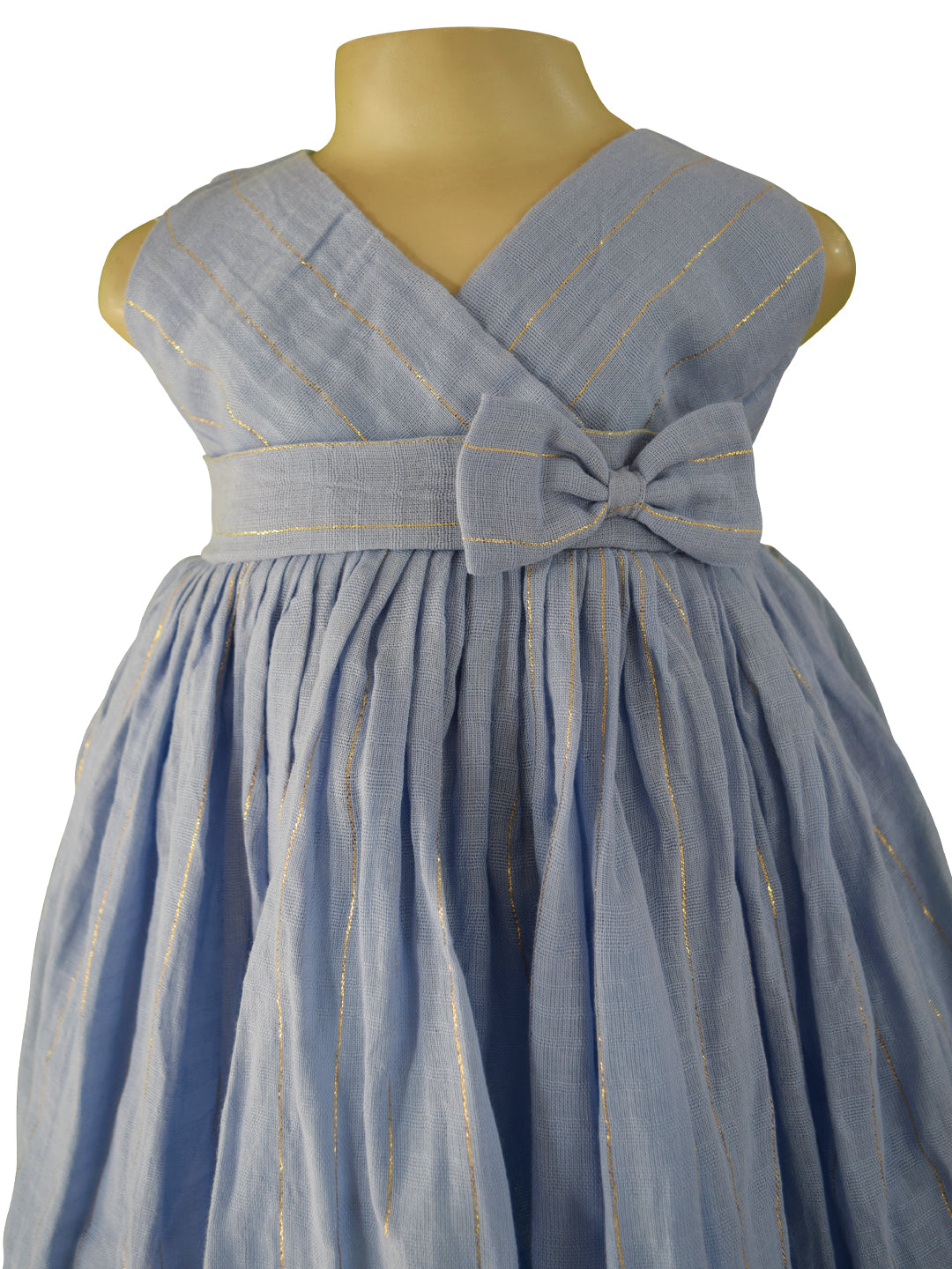 Faye Dusty Blue V-Neck Dress