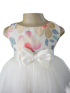 Faye Embroidered Tiered Pastel Dress for little girls