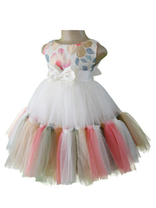 Faye Embroidered Tiered Pastel Dress for little girls