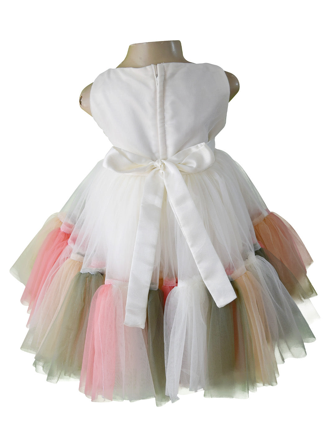 Embroidered Tiered Pastel Dress for little girls