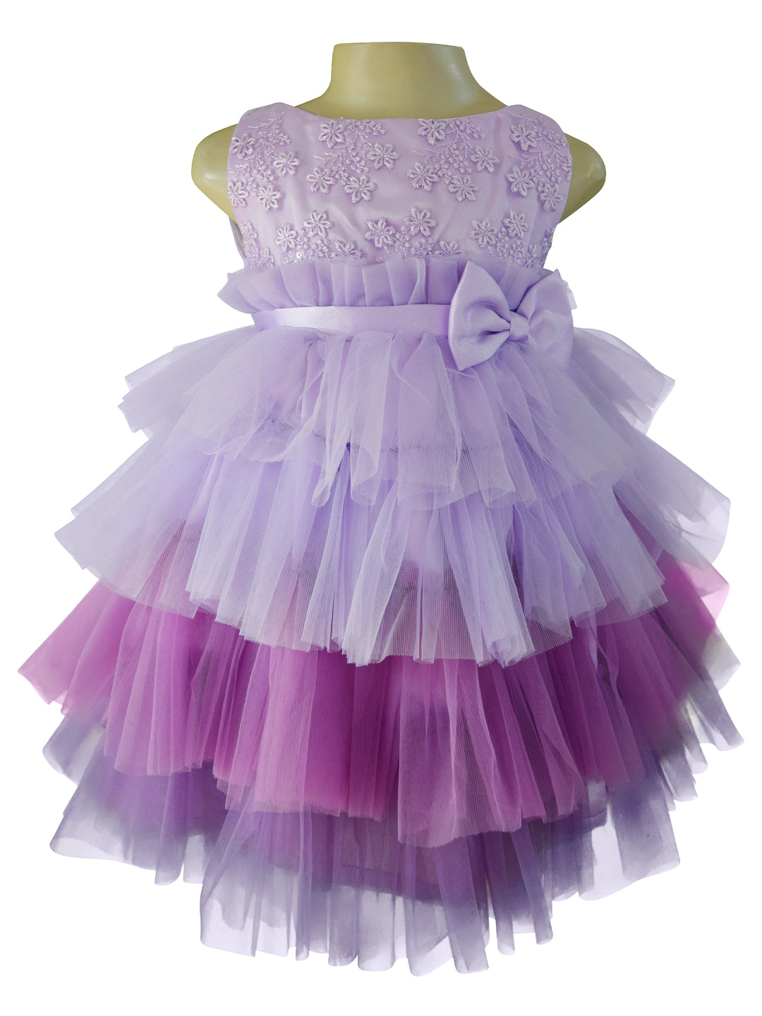 Faye Lilac Embroidered Ombre Dress with embroidery for little girls