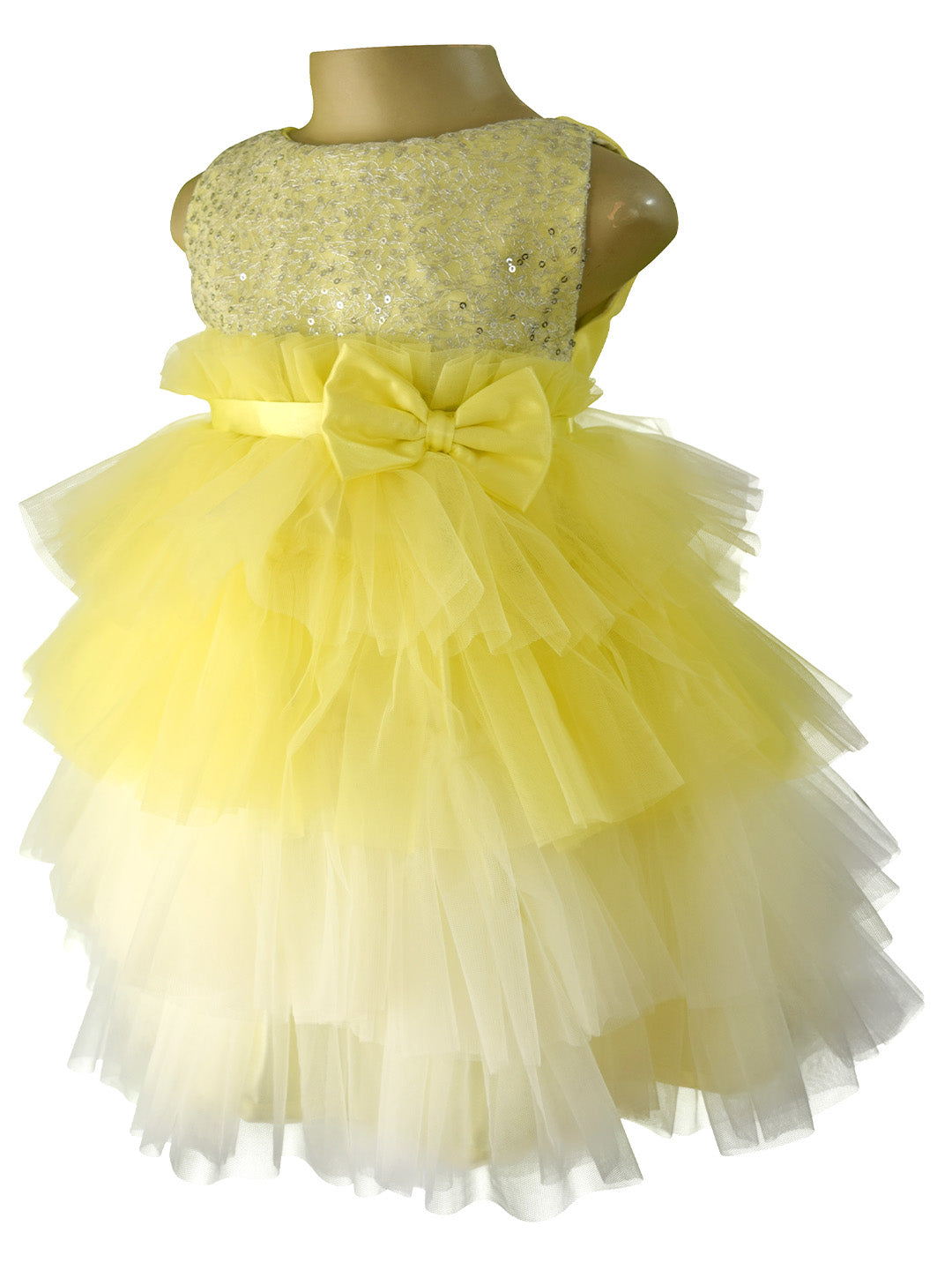 Faye Lime and Ivory Tiered Ombre Dress for little girls 