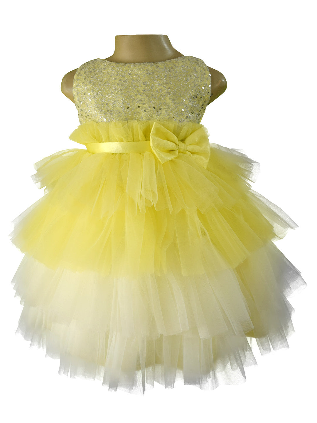 Faye Lime and Ivory Tiered Ombre Dress for little girls 