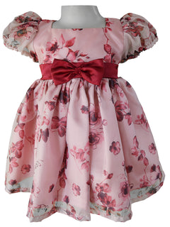 Faye Organza Floral Puff Sleeve Dress for Kids
