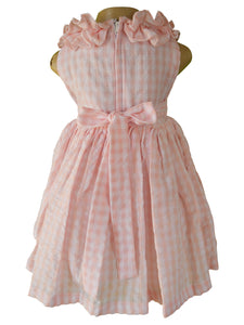 Pink Checks Ruffled Dress