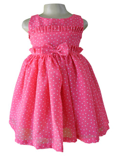 Kids Dress_Faye Pink Polka Ruffled Dress