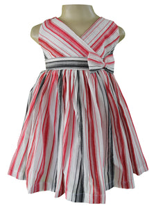 Kids Dress_Faye Red & Black Striped Dress