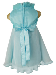 Sky Blue Pleated Dress