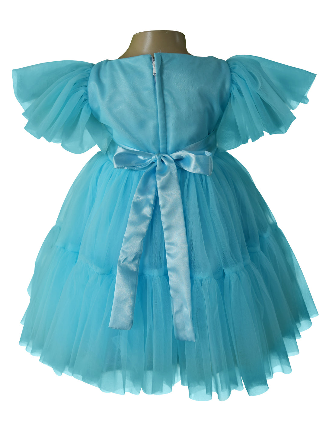 Sky Blue Ruffled Dress