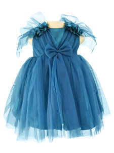 Baby Dresses_Faye Teal Green V-Neck Dress