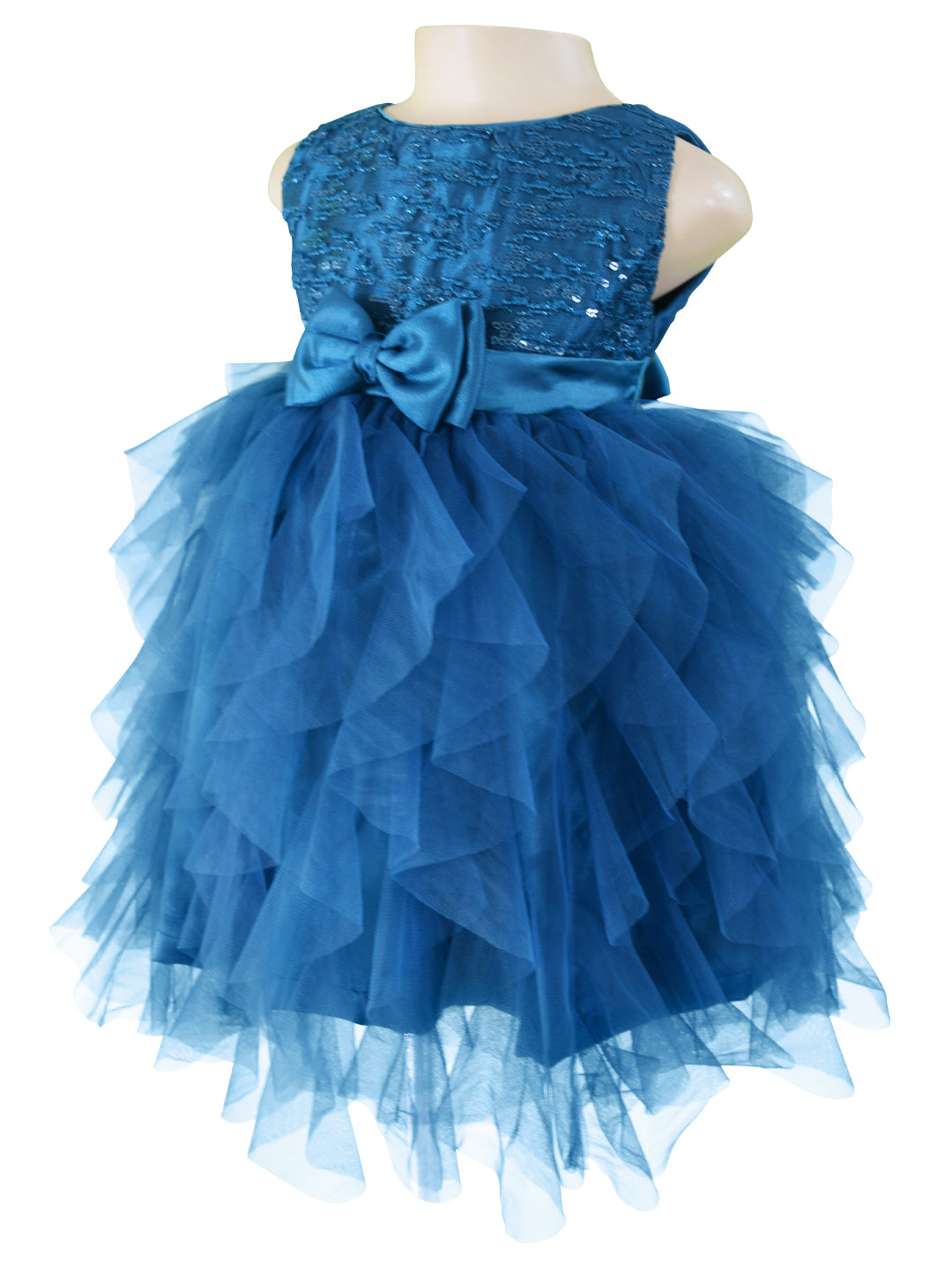 Faye Teal Green Waterfall Dress for Girls