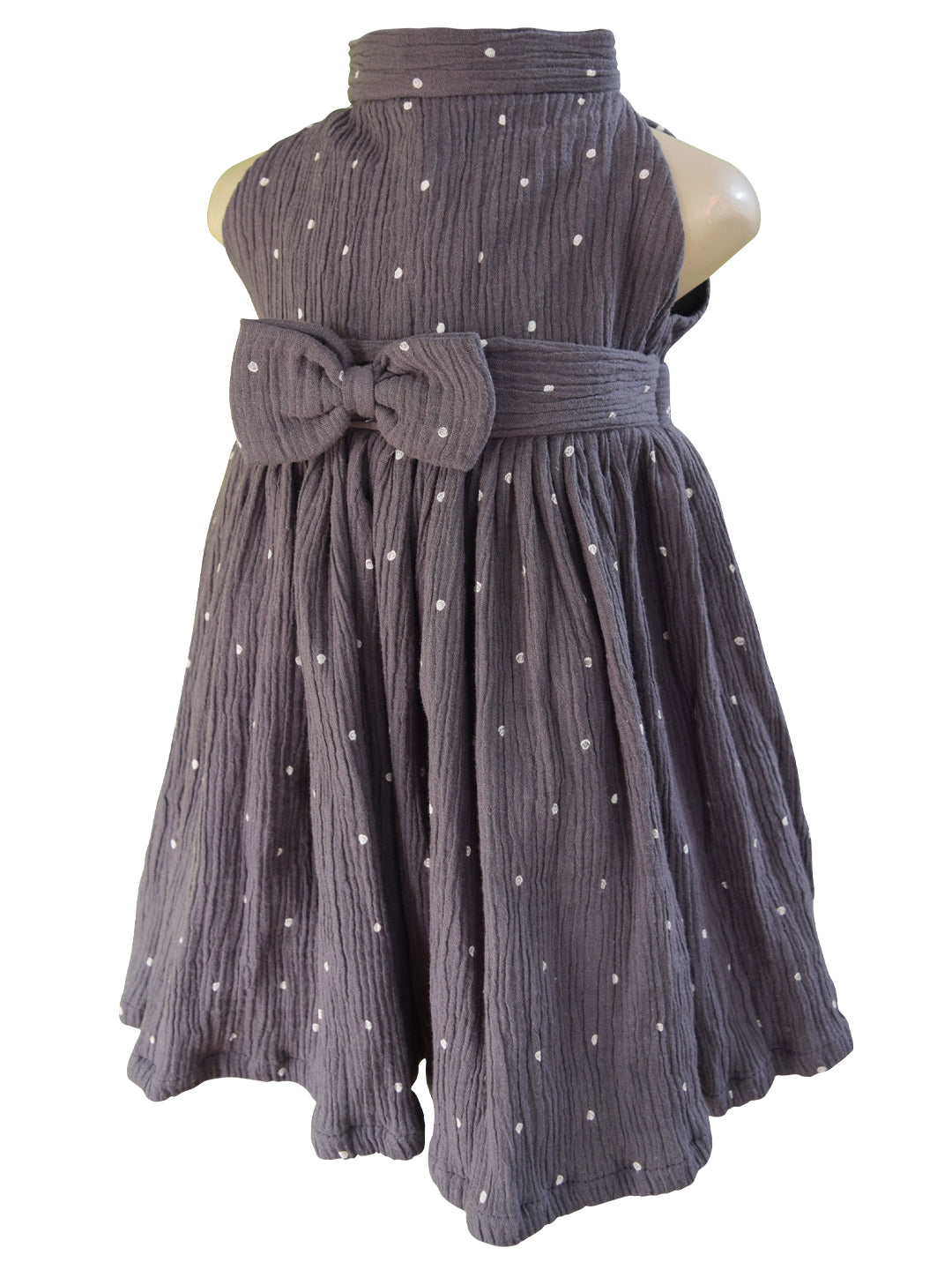 Faye Black Polka Highneck Dress