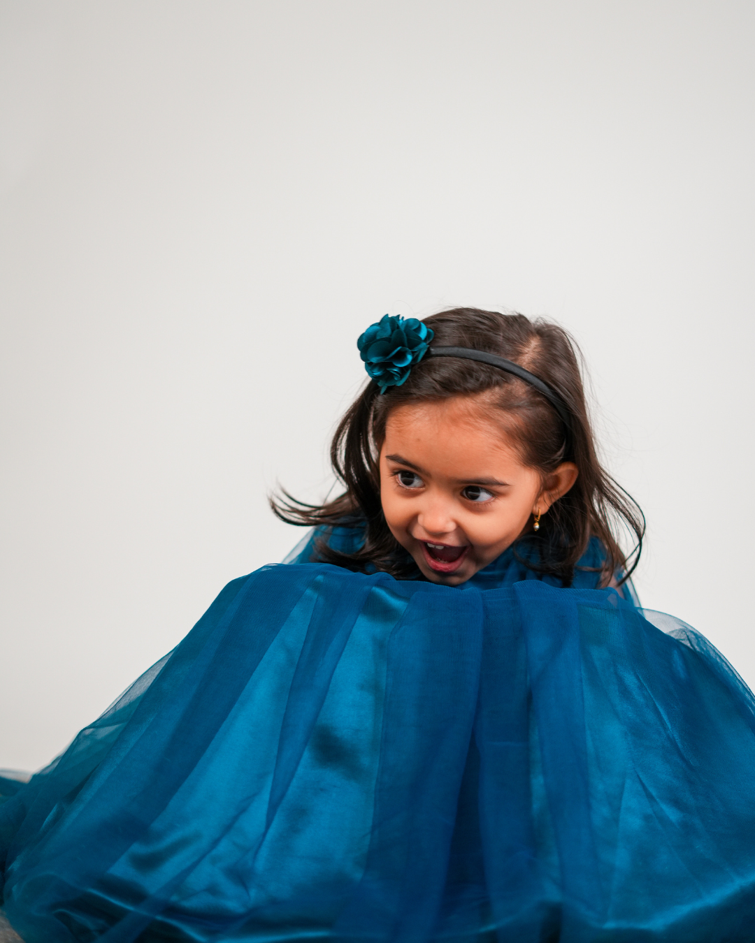 Faye Teal Green V Neck Gown | Princess gowns for little girls | India