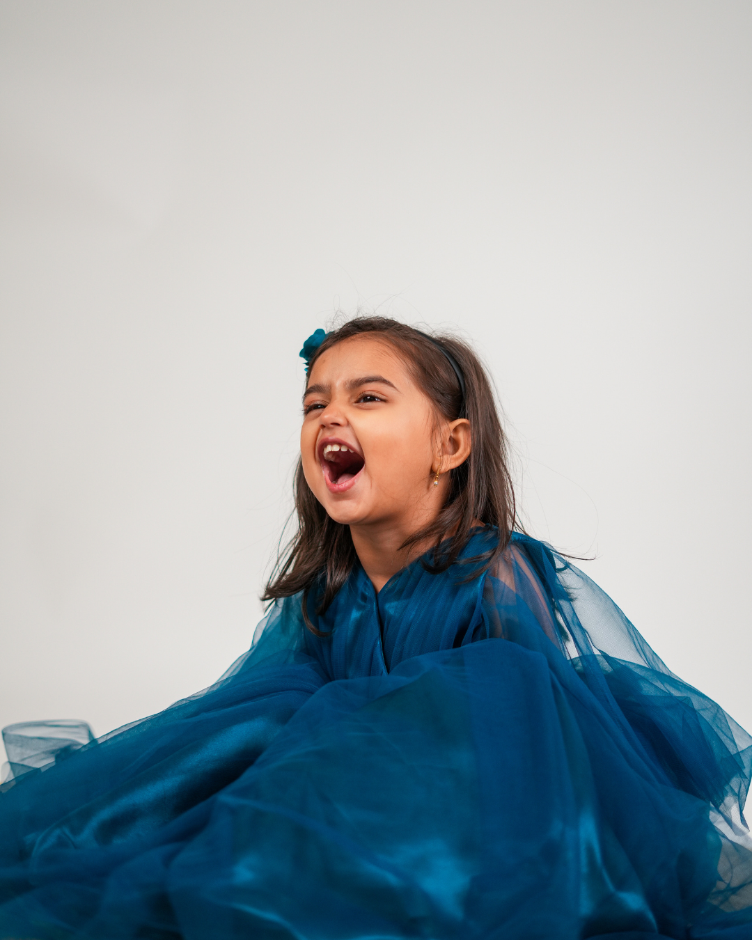 Faye Teal Green V Neck Gown | Princess gowns for little girls | India