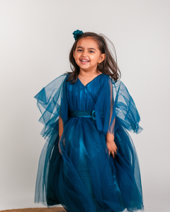 Faye Teal Green V Neck Gown | Princess gowns for little girls | India