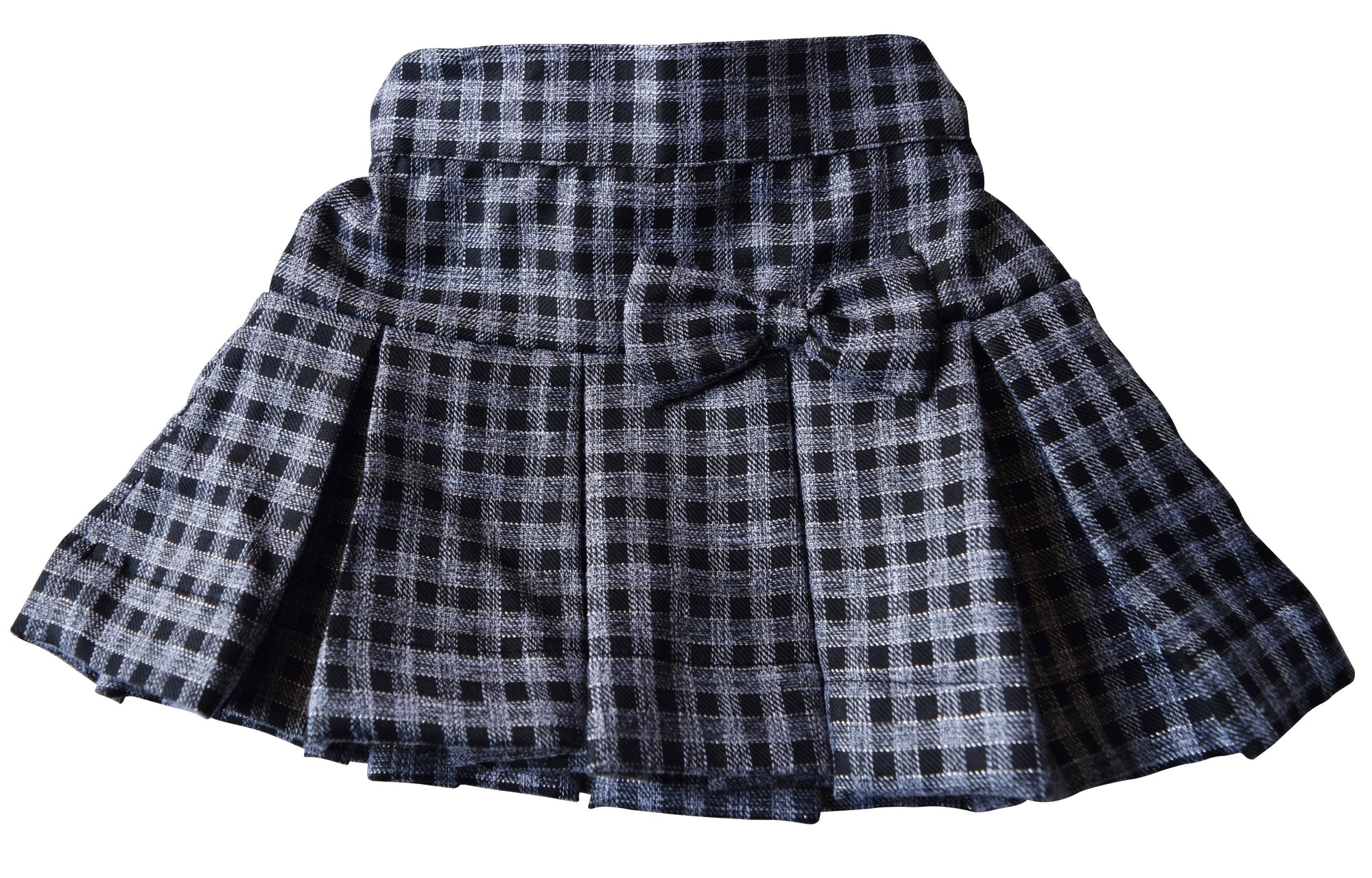 Skirt for girls_Black & Grey Checks Skirt 