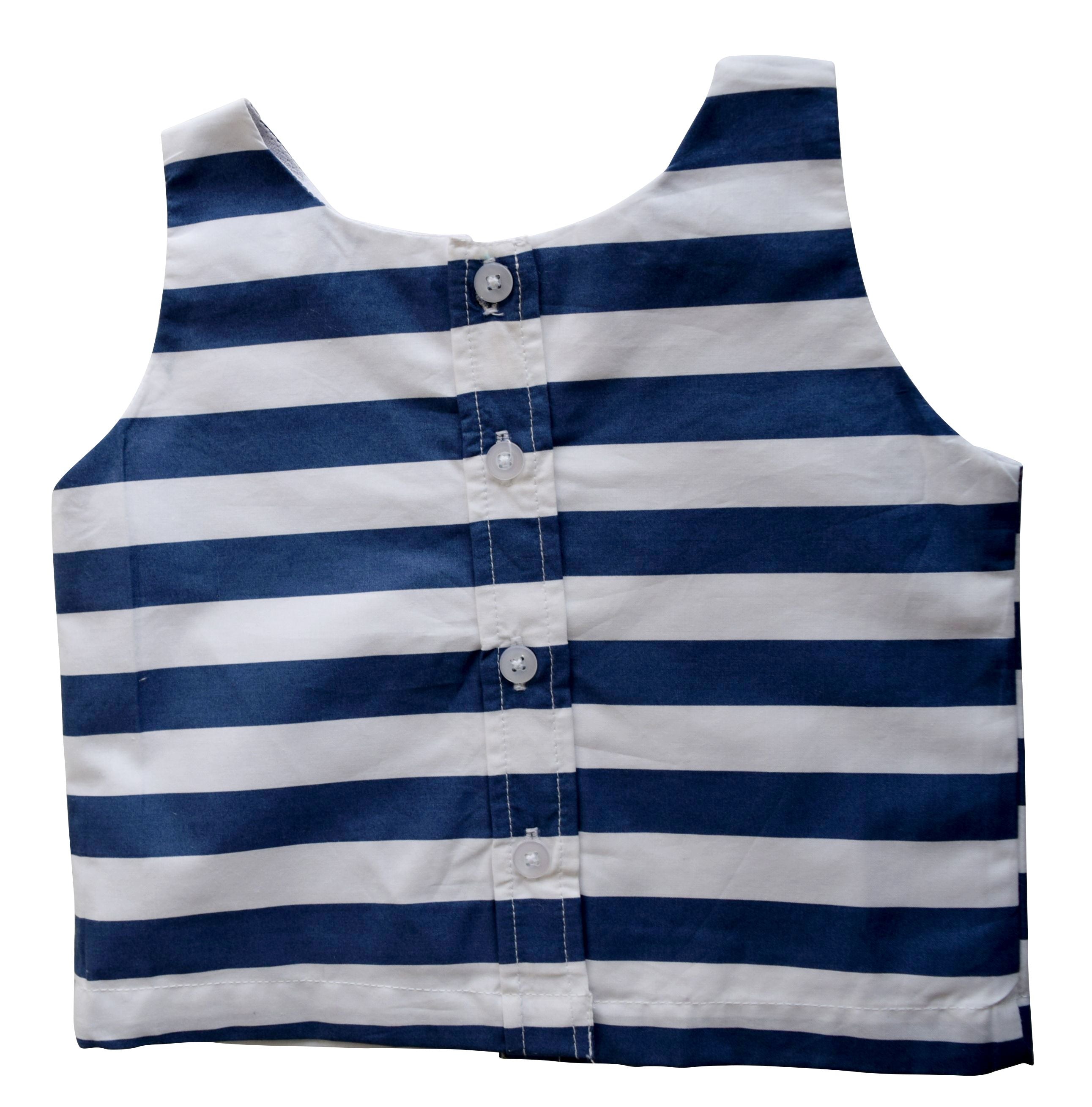 Faye Blue Striped Top for kids