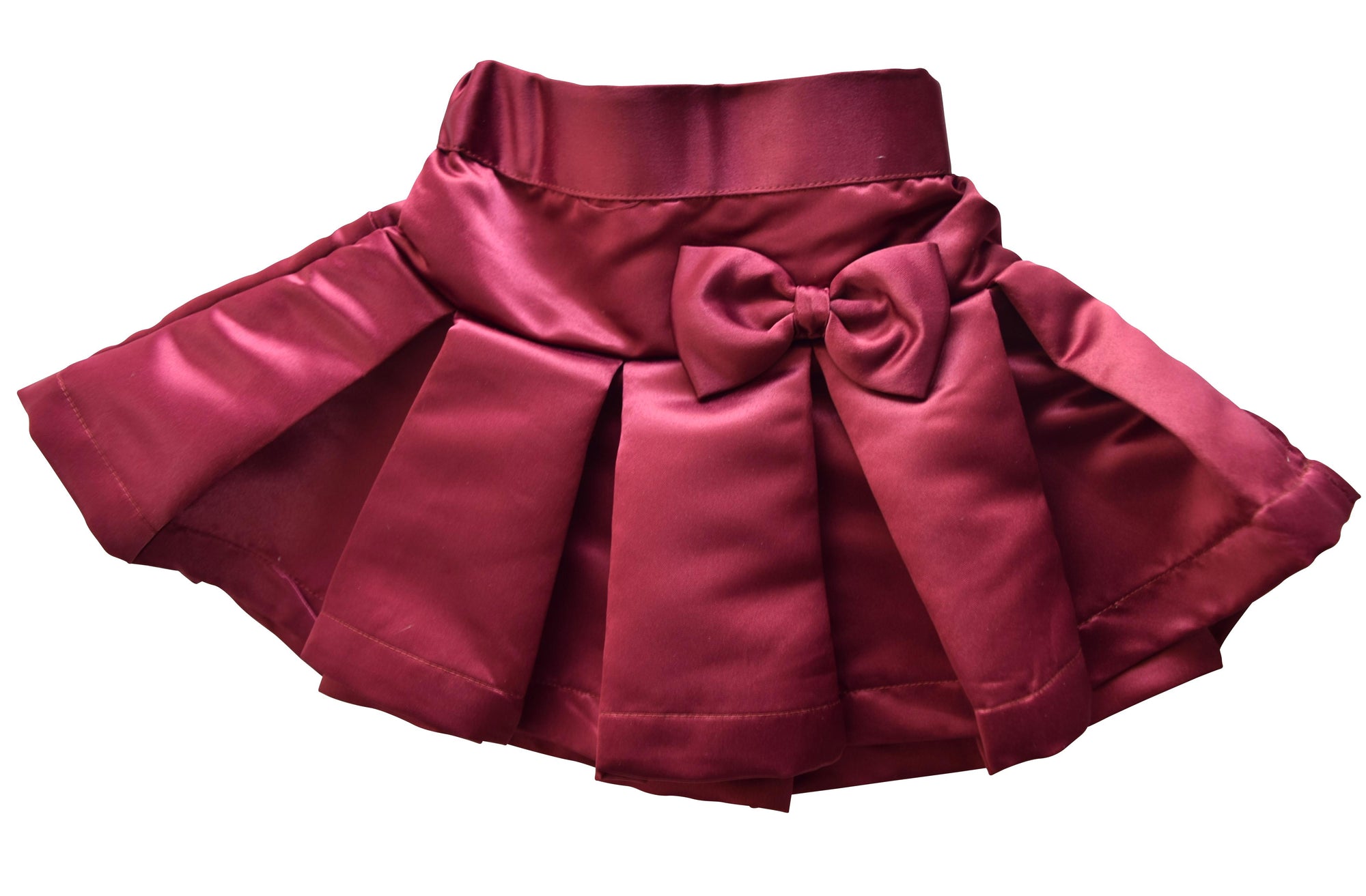 Burgundy Satin Skirt for Kids