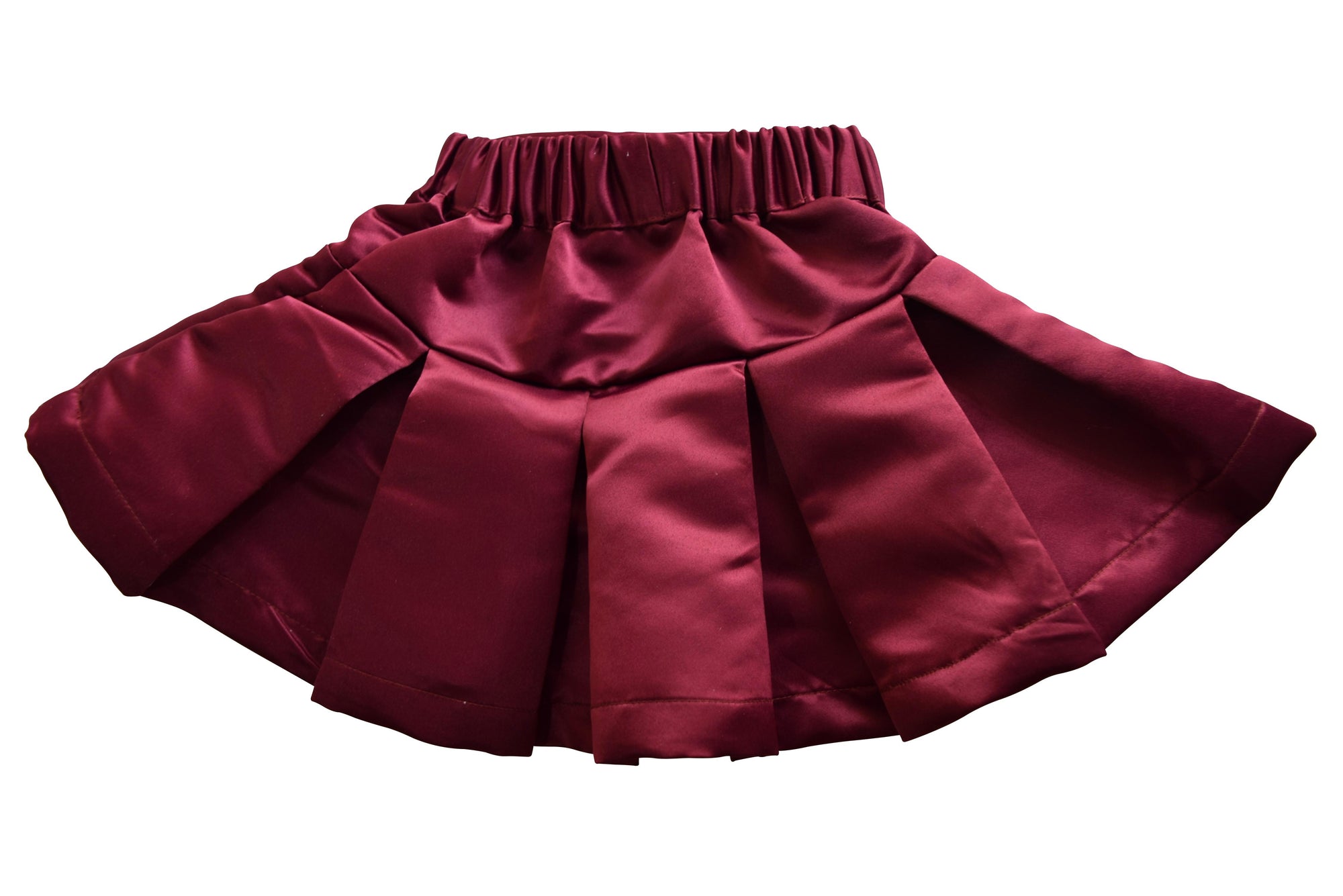Burgundy Satin Skirt for girls