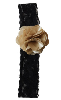 hairband_Champagne Flower on Black Lace