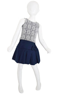 Tops for Kids_Faye Blue & White Lace Top paired with Blue Skirt