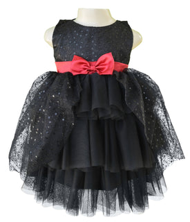 baby dress_Faye Black Mono Embroidered Dress