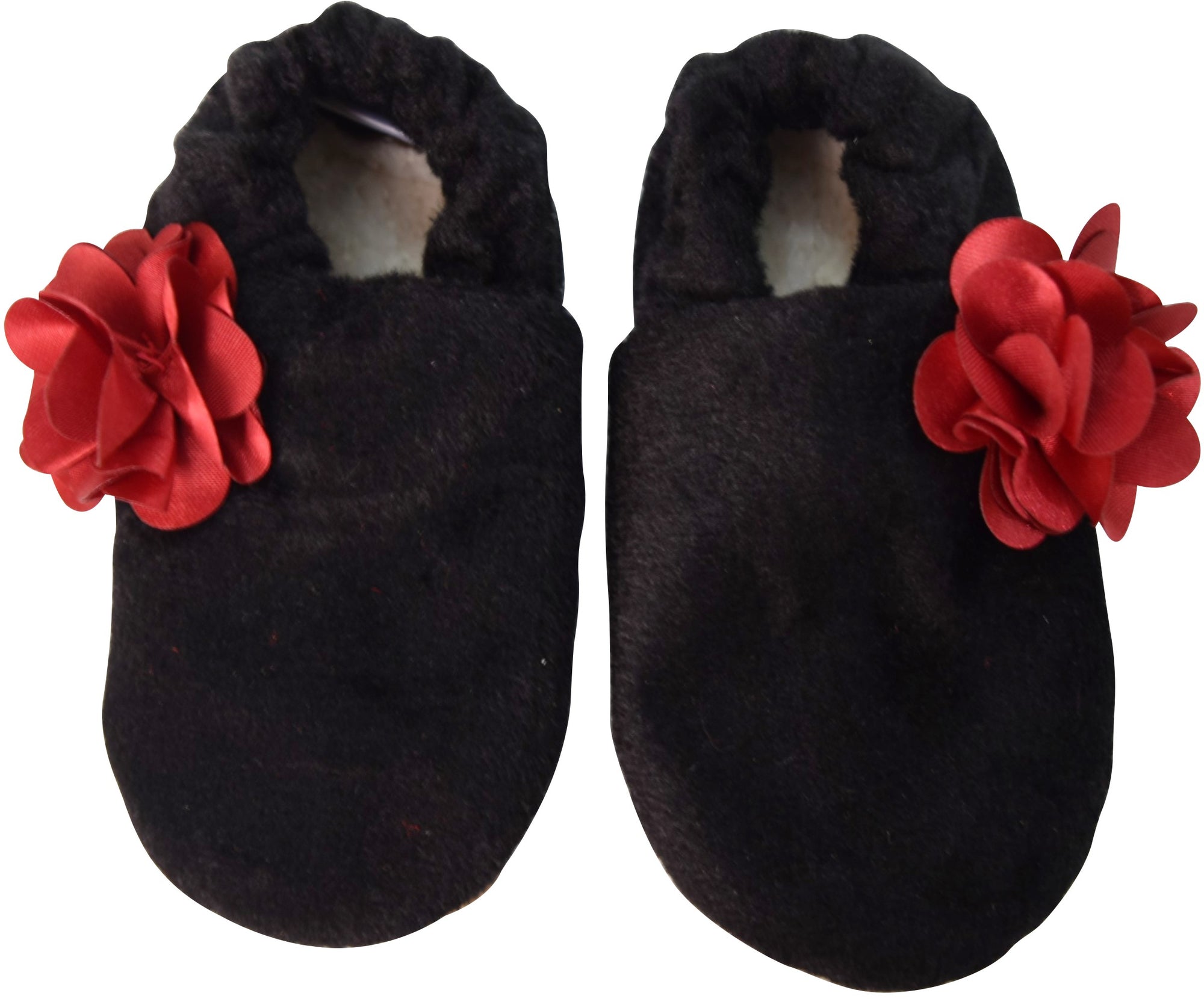 Black Velvet with Maroon flower Booties - faye