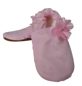 Baby Shoes_Pink Tissue with Pink Flower Booties