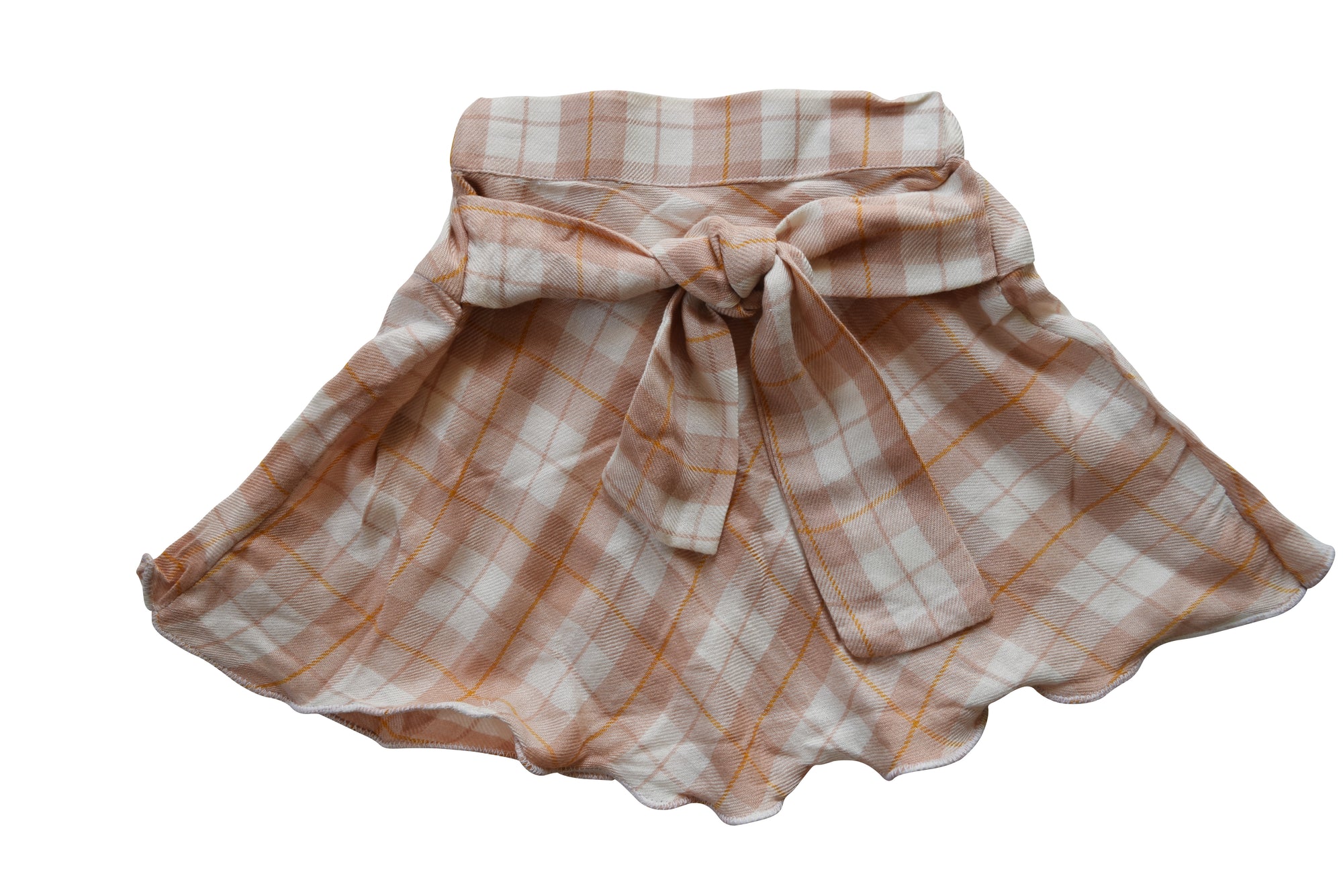 Skirts for Kids_Faye Beige Checks Skirt