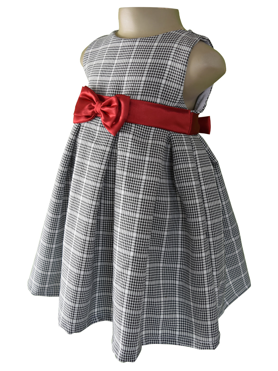 Dresses for Kids_Faye Black Check Pleated Dress