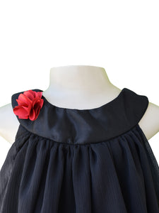 kids dress_Faye Black Chiffon Swing Dress