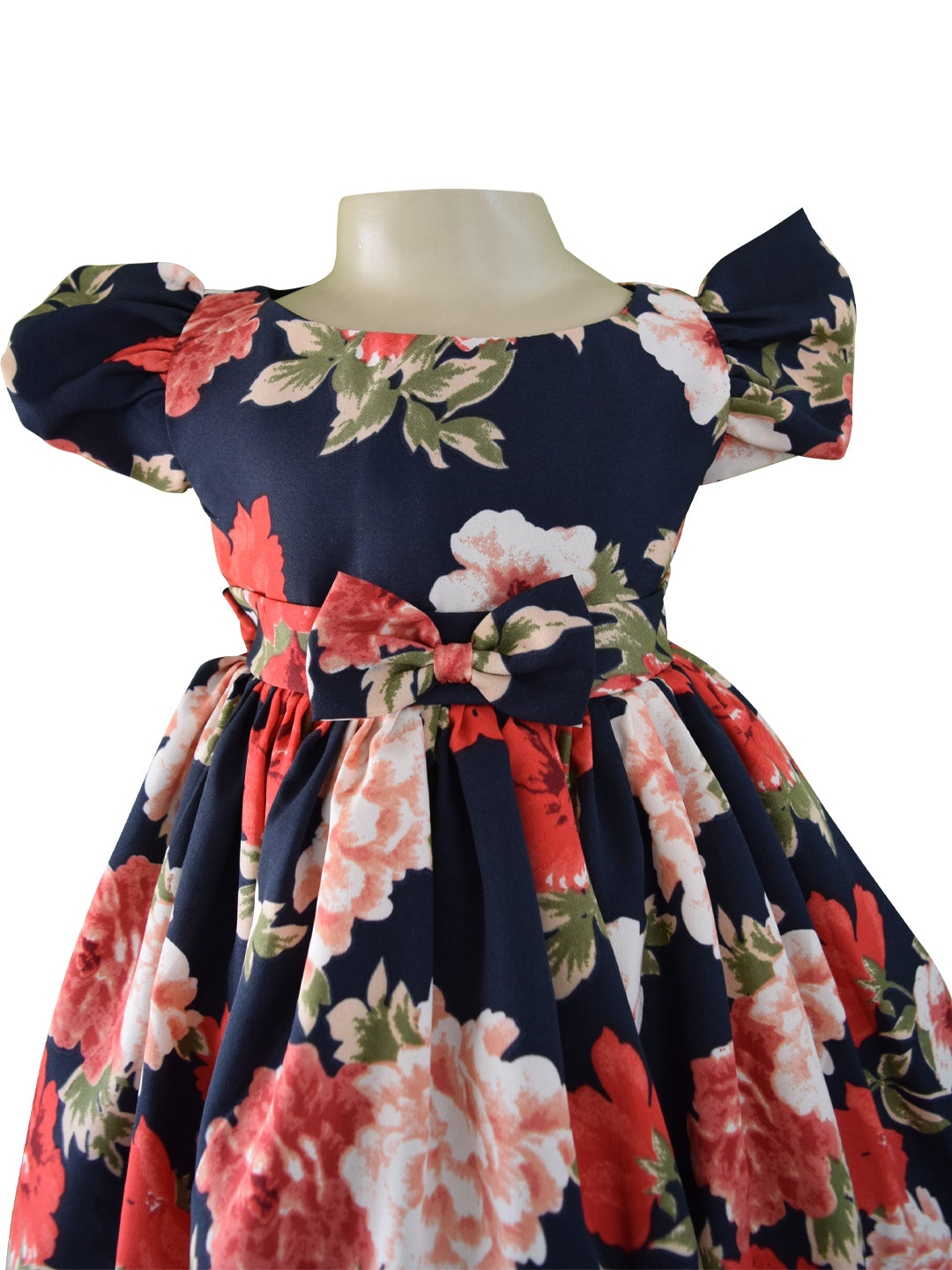 Baby Frocks_Faye Black Floral Crepe Dress
