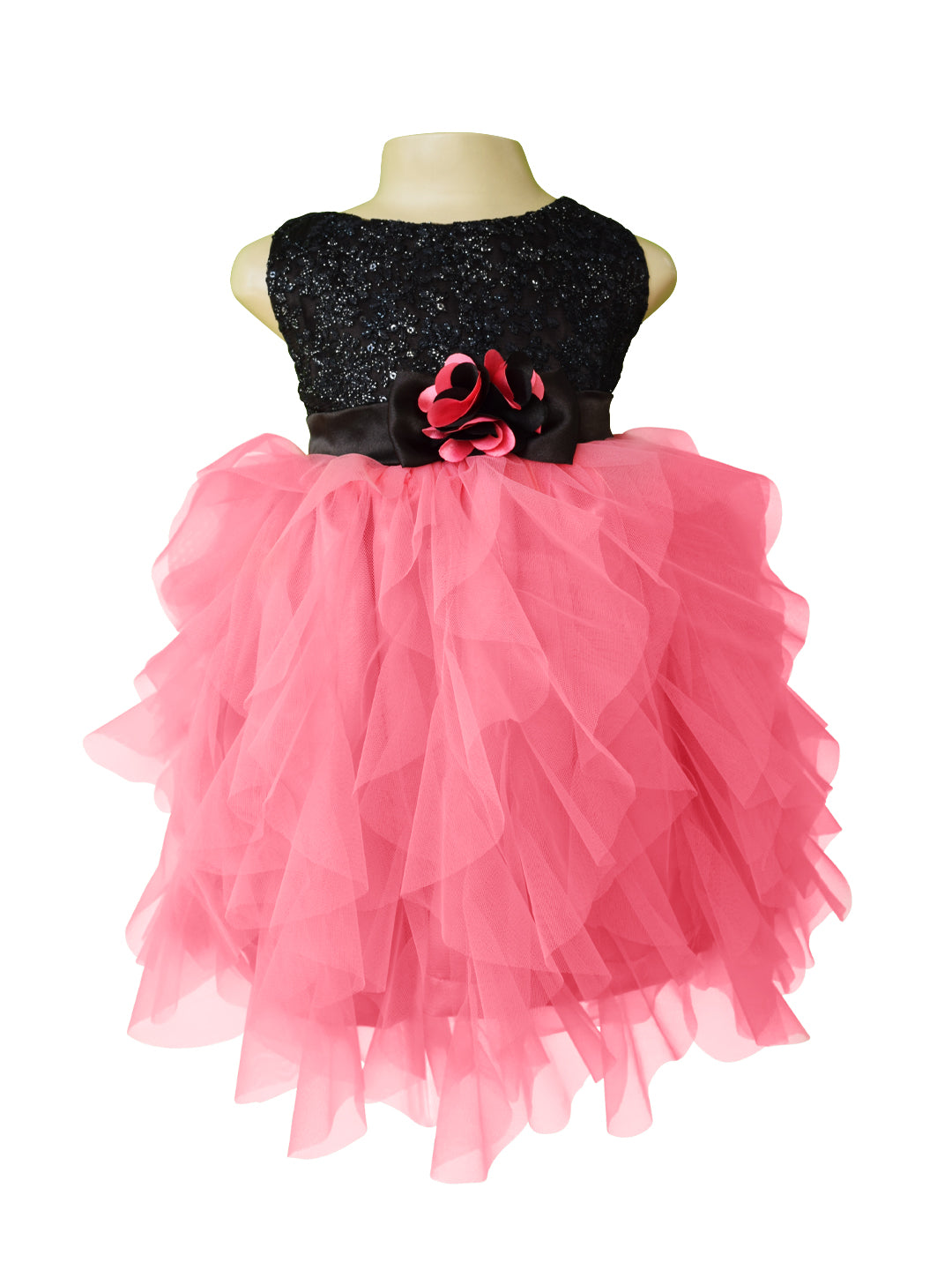 Kids Dress | Faye Black Lace Waterfall Dress