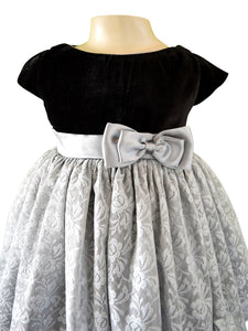 Faye Black & Grey Lace Dress for girls