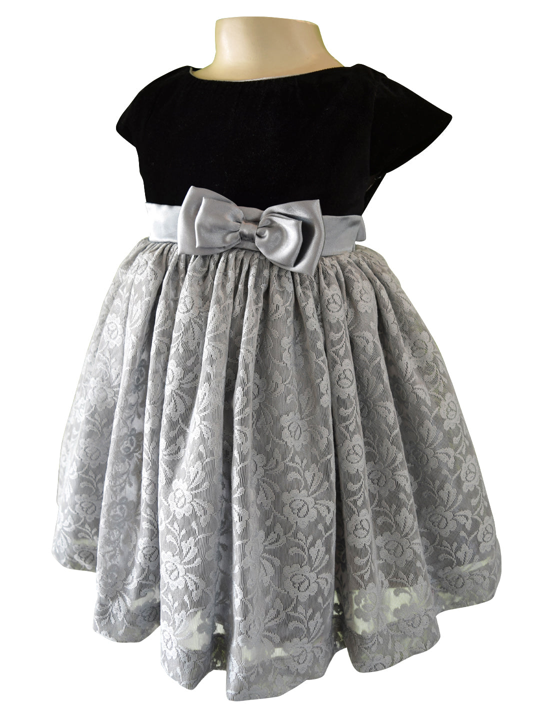Baby girl dress_Faye Black & Grey Lace Dress